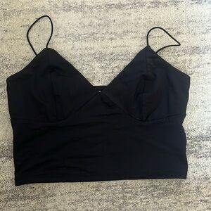 size small garage black cropped tank top